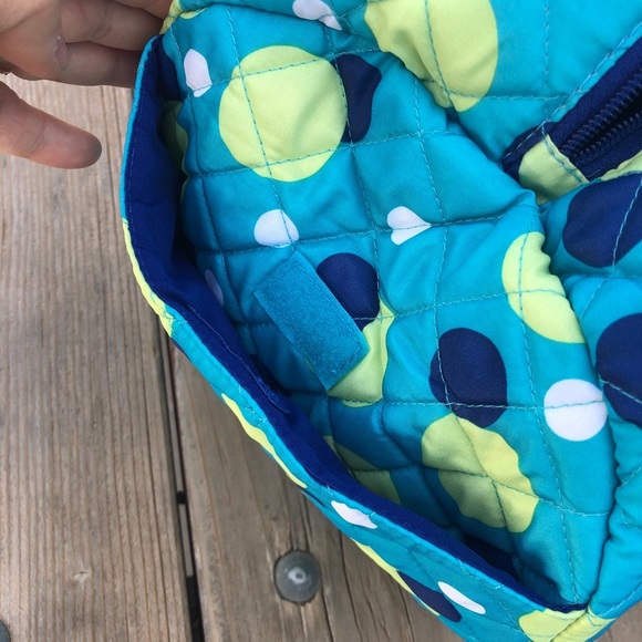 Quilted Polka Dot Barrel Tote & Pouch - Picture 4 of 4